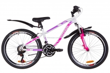 Велосипед 24 Discovery FLINT AM 14G  Vbr  рама-13 St бело-малиновый  с крылом Pl 2019