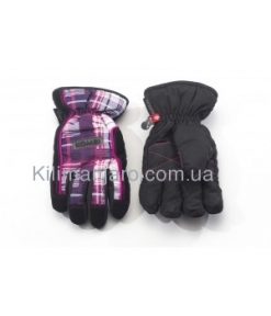 Перчатки Kombi STRIKE JR подростковые, черные в фиолетовую клеточку