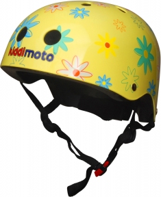 Шлем детский Kiddi Moto жёлтый с цветами