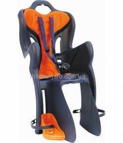 Сиденье заднее (детское велокресло) Bellelli B1 Сlamp (на багажник) до 22 кг, оранжевое с чёрной подкладкой