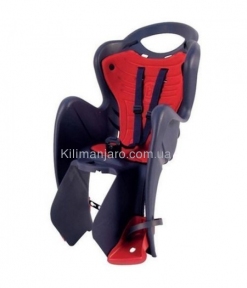 Сиденье задние (детское велокресло) Bellelli MR FOX Standart B-Fix до 22 кг, серое с красной подкладкой