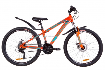 Велосипед 26 Discovery TREK AM 14G  DD   St оранжево-бирюзовый  с крылом Pl 2019