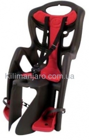 Сиденье задние (детское велокресло) Bellelli PEPE Standart Multifix до 22 кг, серое с красной подкладкой