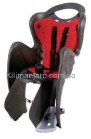 Сиденье задние (детское велокресло) Bellelli MR FOX Сlamp (на багажник) до 22 кг, чёрное с красной подкладкой