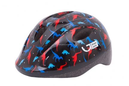 Шлем Green Cycle Dino черный/красный/синий лак