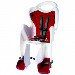 Сиденье заднее (детское велокресло) Bellelli MR FOX Relax B-Fix до 22 кг, белое с красной подкладкой
