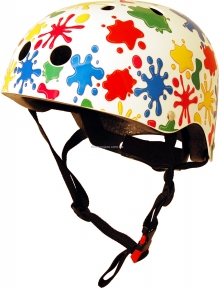 Шлем детский Kiddi Moto цветные кляксы, белый