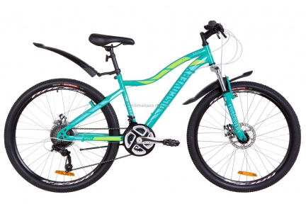 Велосипед 26 Discovery KELLY AM 14G DD рама-15 St зеленый с крылом Pl 2019