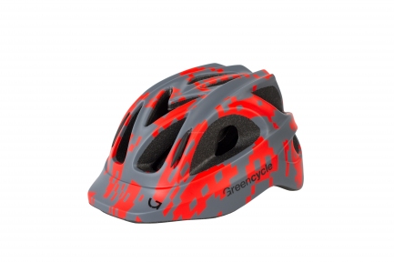 Шлем Green Cycle SPACE INVADER серо-красный, размер 54-58 см