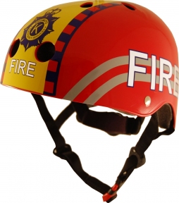Шлем детский Kiddi Moto пожарный, красный