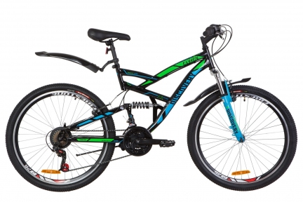 Велосипед 26 Discovery CANYON черно-синий с зеленым 2019