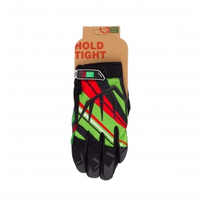 Перчатки Green Cycle NC-2361-2014 MTB с закрытыми пальцами черно-красно-зеленый