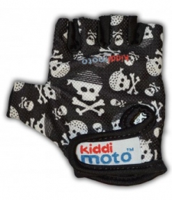 Перчатки детские Kiddi Moto чёрные с черепами