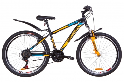 Велосипед 26 Discovery TREK AM 14G  Vbr  St черно-оранжевый с синим (м)  с крылом Pl 2019