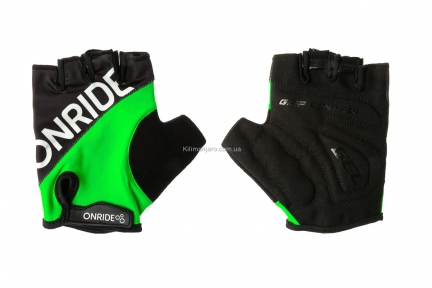 Велоперчатки ONRIDE Hold черно-зеленые