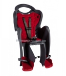Сиденье заднее (детское велокресло) Bellelli MR FOX Relax B-Fix до 22 кг, серое с красной подкладкой