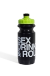 Фляга 600ml Green Cycle Sex Drink & Roll с Big Flow valve, LDPI black nipple/ yellow matt cap/ black bottle