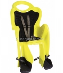 Сиденье задние (детское велокресло) Bellelli MR FOX Сlamp (на багажник) до 22 кг, неоново-жёлтое с чёрной подкладкой (Hi Vision)
