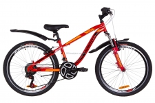 Велосипед 24 Discovery FLINT AM 14G  Vbr  рама-13 St красно-оранжевый  с крылом Pl 2019