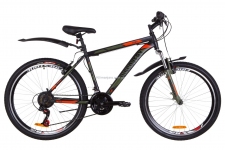 Велосипед 26 Discovery TREK AM 14G  Vbr  St черно-оранжевый хаки (м)  с крылом Pl 2019