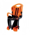 Сиденье заднее (детское велокресло) Bellelli TIGER Standart B-Fix до 22 кг, чёрно-оранжевое с оранжевой подкладкой