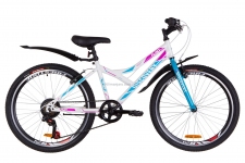 Велосипед 24 Discovery FLINT  14G  Vbr  рама-14 St бело-голубой с розовым  с крылом Pl 2019