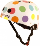 Шлем детский Kiddi Moto белый в цветной горошек, размер S 48-53 см