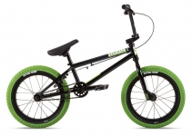 Велосипед BMX 16 Stolen AGENT (2021) BLACK W/ NEON GREEN TIRES