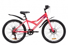 Велосипед 24 Discovery FLINT  14G  DD  рама-14 St розовый  с крылом Pl 2020