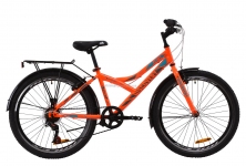 Велосипед 24 Discovery FLINT  14G  Vbr  рама-14 St оранжево-бирюзовый с серым  с багажником зад St, с крылом St 2020