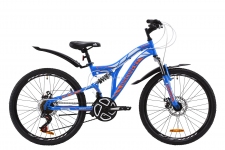 Велосипед 24 Discovery ROCKET AM2 14G  DD  рама-15 St сине-оранжевый с белым  с крылом Pl 2020