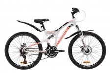 Велосипед 24 Discovery ROCKET AM2 14G  DD  рама-15 St бело-оранжевый c черным  с крылом Pl 2020