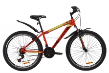 Велосипед 26 Discovery TREK AM 14G  Vbr St красно-черный с салатовым  с крылом Pl 2020