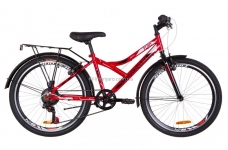 Велосипед 24 Discovery FLINT  MC 14G  Vbr  рама-14 St красно-белый с черным  с багажником зад St, с крылом St 2019